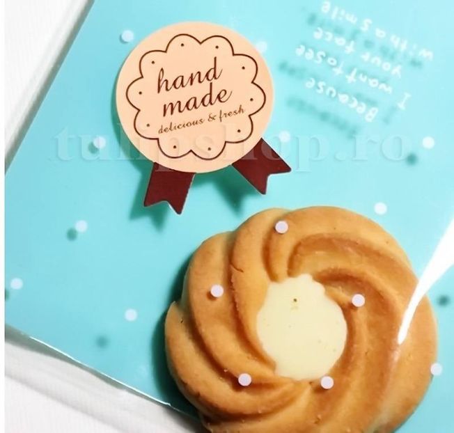 Etichete autoadezive ribbon Handmade 10buc. - Etichete decorative