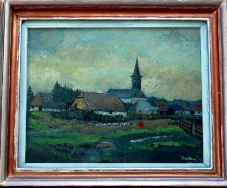 Emanoil Panaiteanu-Bardasare(1850-1935) - Biserica Sf. Treime din Burdujeni, Suceava - Tablouri de vânzare_ _ _