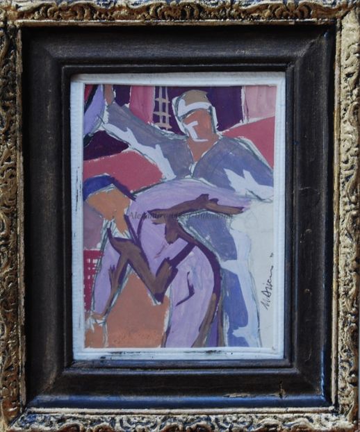 Mihai Drișcu(1946-1989)-Muncitori - Tablouri de vânzare_ _ _