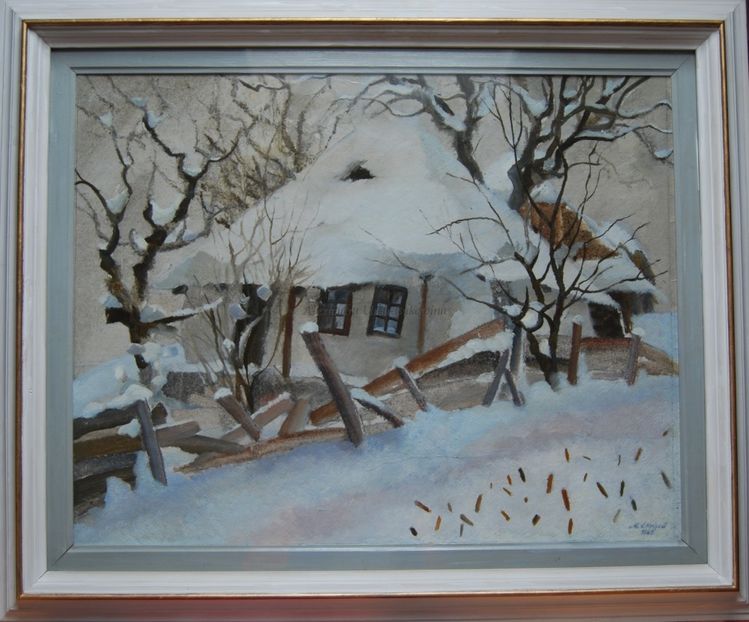 Mircea V.Hrisca(1938-2005) Iarna. 1985 - Tablouri de vânzare_ _ _