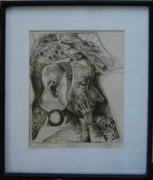 Teodor Hrib(1946)-Meditație  603 - Tablouri de vânzare_ _ _