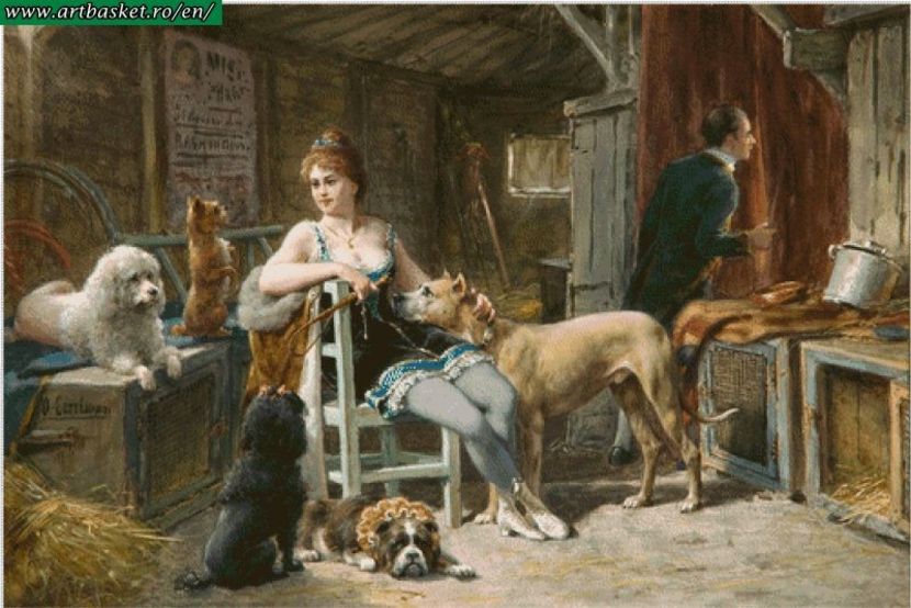 50x33,3 cm-82 dmc - Diagrame pentru goblen-Scene rustice