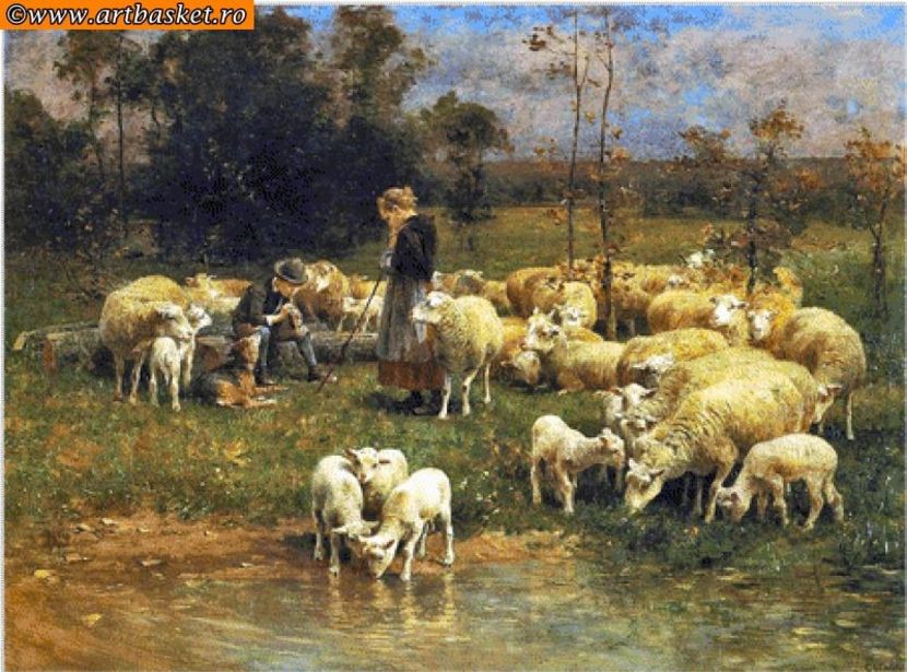 450 x 333 ct-70 anchor - Diagrame pentru goblen-Scene rustice