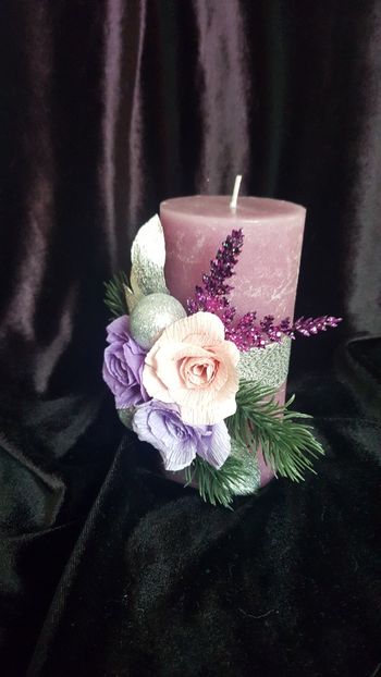 Lumanare - Crepe paper flowers