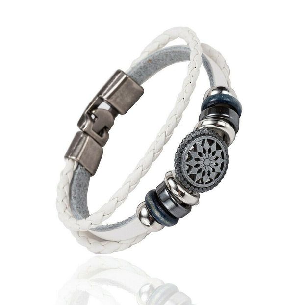 White Tang Bracelet_75 de lei - BRATARI DIN PELE PENTRU BARBATI la preturi foarte accesibile ! Idei de cadou !