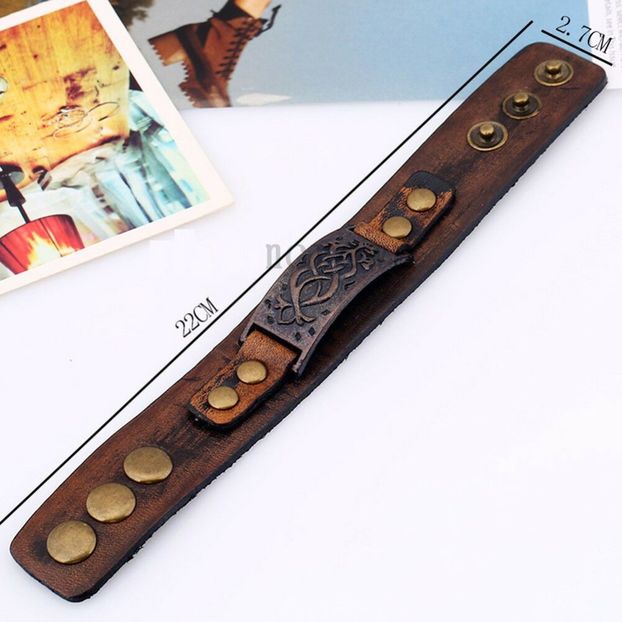 Celtic Brown Leather Bracelet_75 de lei - BRATARI DIN PELE PENTRU BARBATI la preturi foarte accesibile ! Idei de cadou !