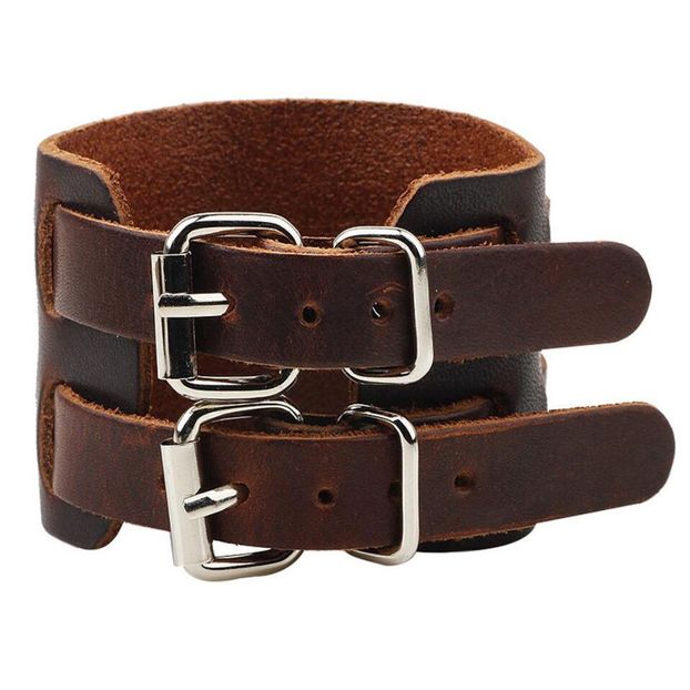 Double Leather Bracelet_85 de ei - BRATARI DIN PIELE PENTRU BARBATI la preturi foarte accesibile ! Idei de cadou !