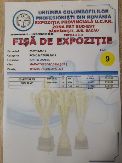  - Rezultate 2019 UCPR