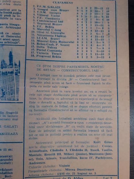 FCM Galati Constructorul Iasi 1978-1979 - Dunarea Galati Istorie Part 3