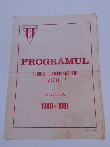 FCM Galati 1980-1981 Program - Dunarea Galati Istorie Part 3