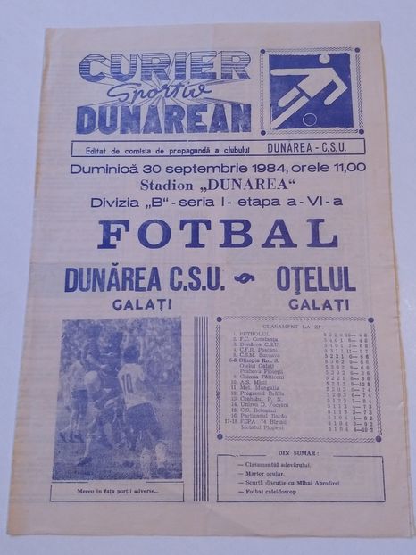 Dunarea CSU Galati 1984-1985 - Dunarea Galati Istorie Part 3