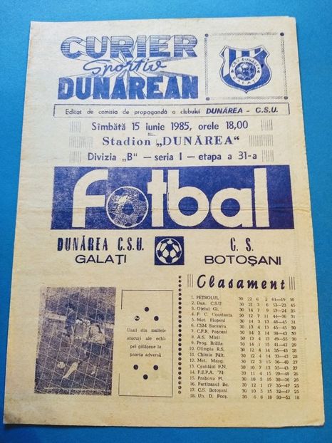 Dunarea CSU Galati 1984-1985 - Dunarea Galati Istorie Part 3