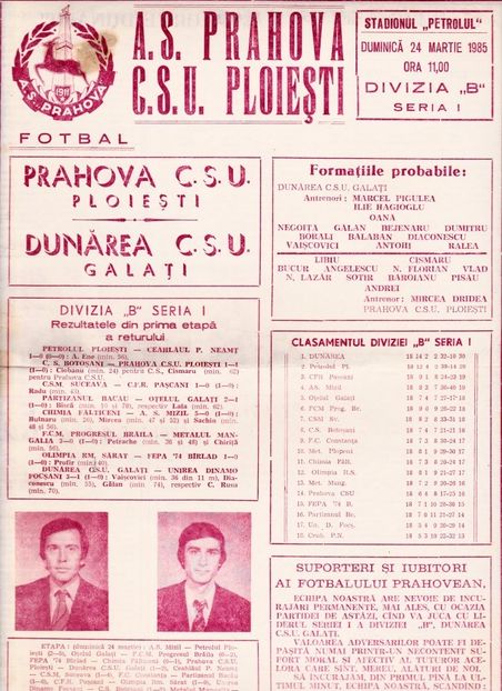 Dunarea CSU Galati 1984-1985 - Dunarea Galati Istorie Part 3