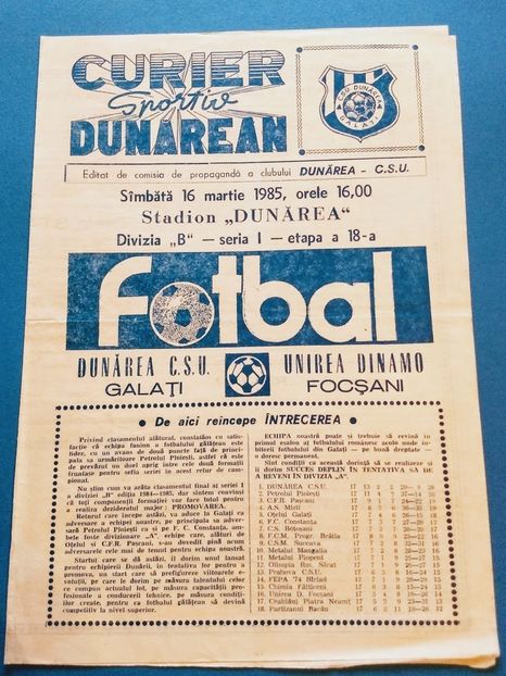 Dunarea CSU Galati 1984-1985 - Dunarea Galati Istorie Part 3