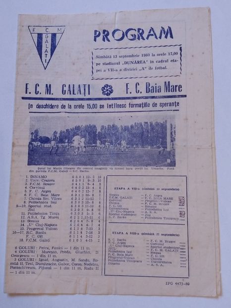 FCM Galati 1980-1981 - Dunarea Galati Istorie Part 3