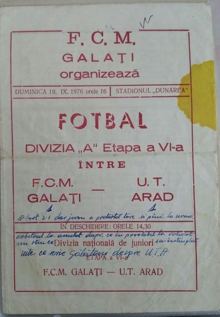 FCM Galati 1976-1977 - Dunarea Galati Istorie Part 3