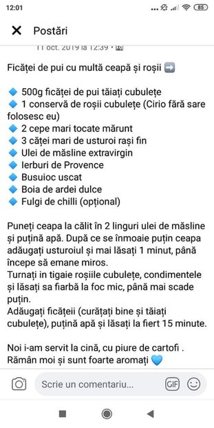  - Ficatei de pui cu multa ceapa si rosii