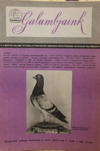 1985  JULIUS - CARTI REVISTE DESPRE PORUMBEI