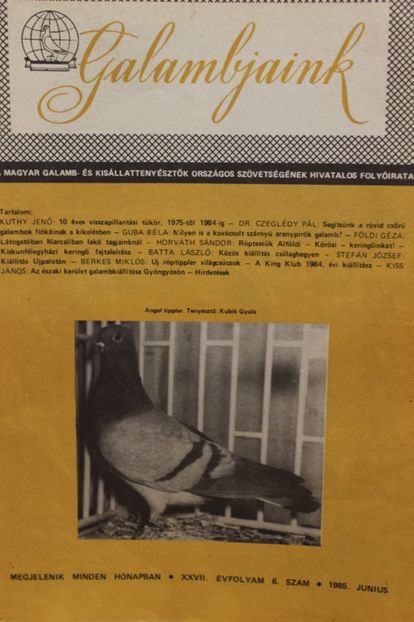 1985  JUNIUS - CARTI REVISTE DESPRE PORUMBEI
