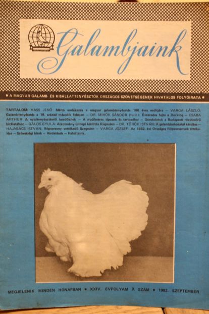 1982  SZEPTEMBER - CARTI REVISTE DESPRE PORUMBEI