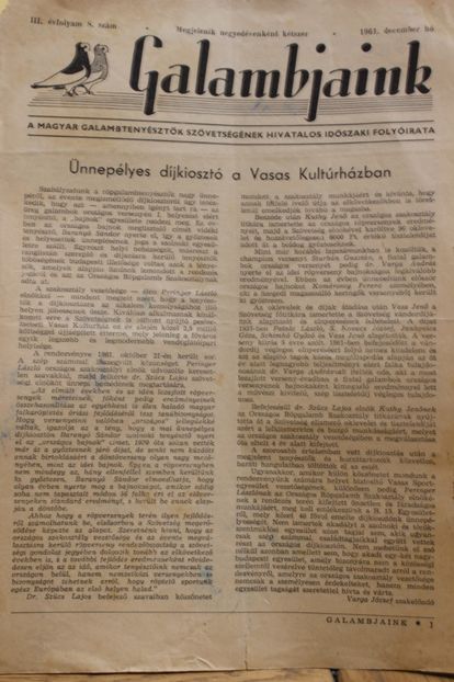 1961  DECEMBER - CARTI REVISTE DESPRE PORUMBEI