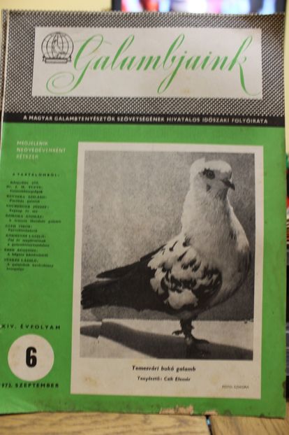 1972  SZEPTEMBER - CARTI REVISTE DESPRE PORUMBEI
