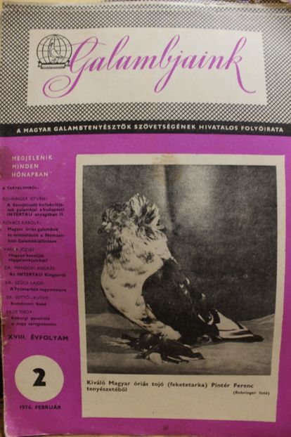 1976  FEBRUAR - CARTI REVISTE DESPRE PORUMBEI