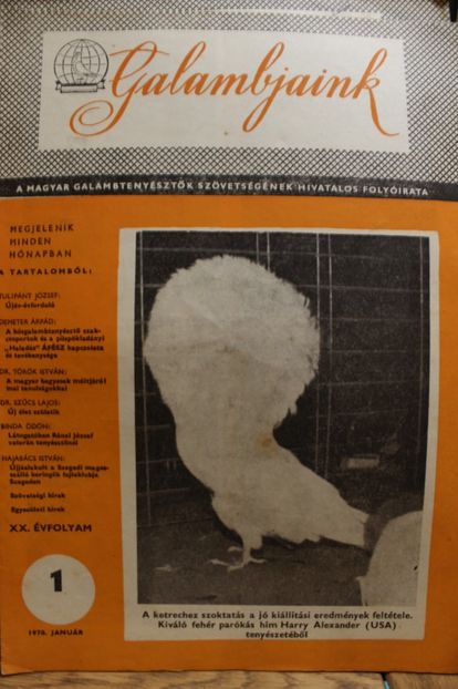 1978 JANUAR - CARTI REVISTE DESPRE PORUMBEI