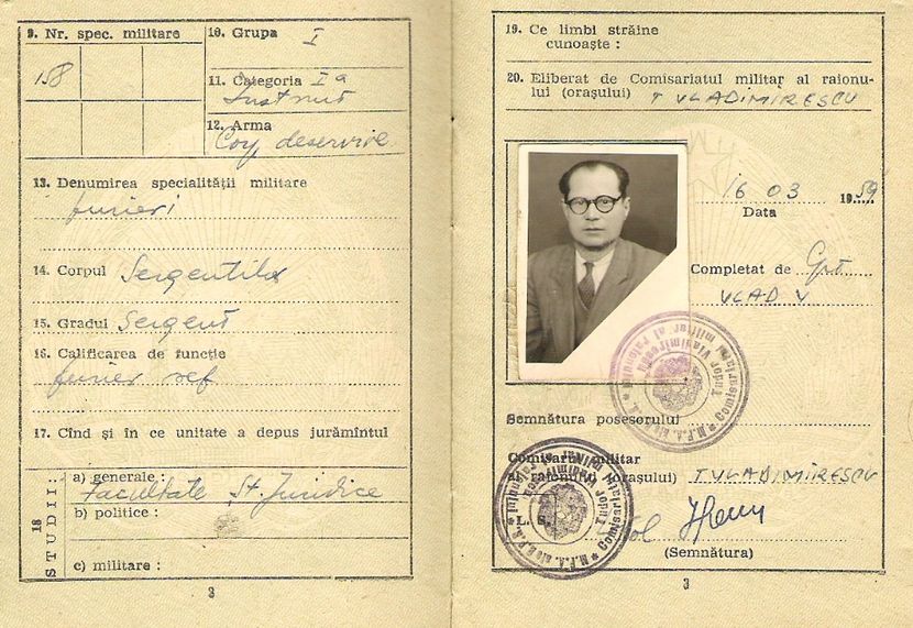 Fila din Livretul militar (1959) - 1-2 T