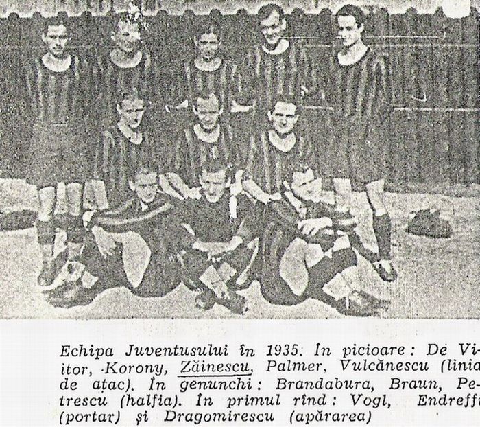 1935 BUC., TRAIAN ZAINESCU [C.SUS], VARUL  TATEI, CENTRUL  JUVENTUS-ULUI [CIBI BRAUN, 'FOTBALUL-POVE - 1-2 T