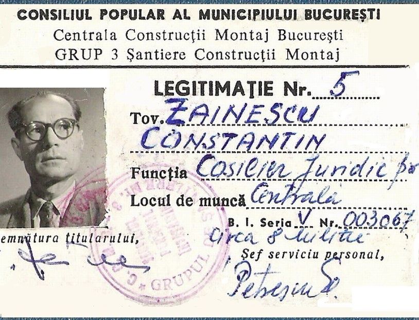 1977 BUC., LEGITIMATIA LUI TATA - 1-2 T