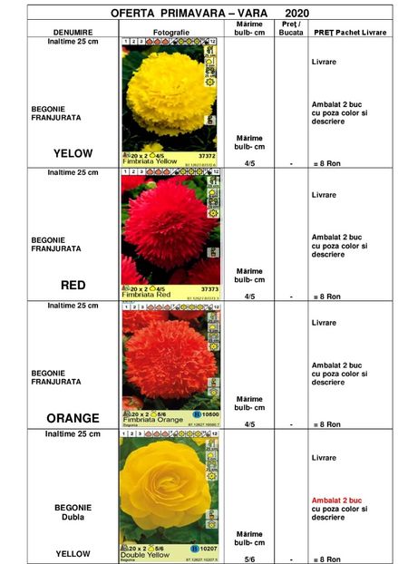  - OFERTA PRIMAVARA -VARA 2020