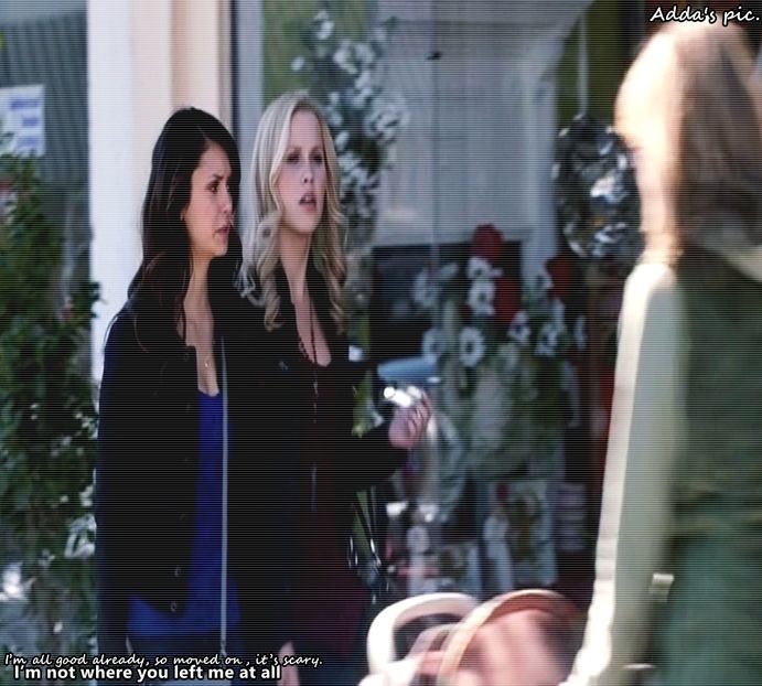 》apoi își ridică privirea asupra lui, fixându-l cu aceasta. "Și pe tine ce te-a oprit mai exact?" - S01E02 x Postcards from the Edge