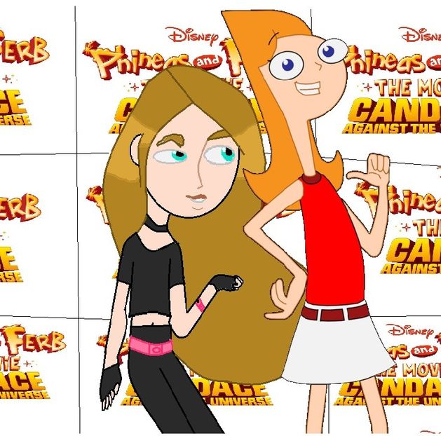 chris si candace - chris portable la premiera filmului Phineas and ferb candace aganist the universe 2020