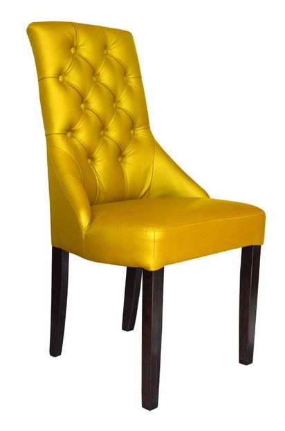 Scaun LONDON imitatie de piele, galben - SCAUNE