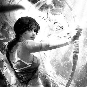 Lara Croft  Black&White - White Black