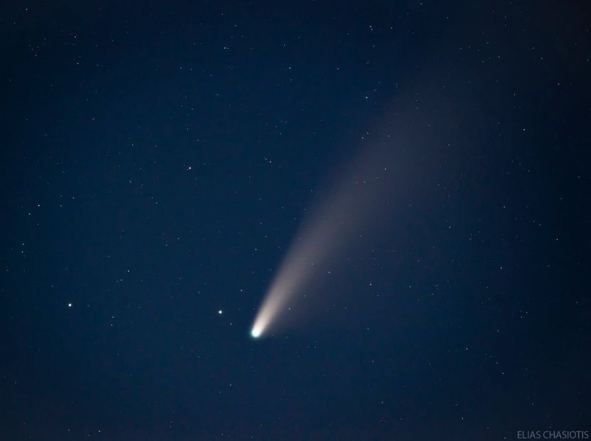 Cometa Neowise, Grecia - Luna - Soarele si norii - 2