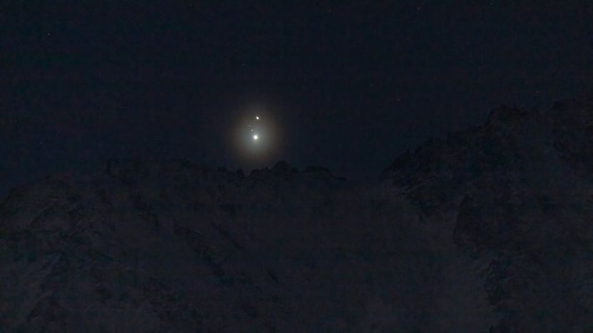 22 dec. 2020 - Conjunctia Jupiter-Saturn - Luna - Soarele si norii - 2
