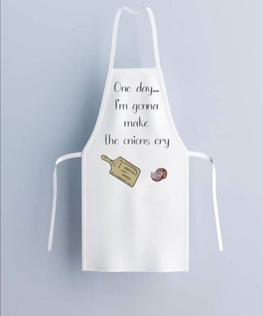Even though he definitely wants to kill her, Peniță received this funny apron from Ester. - Secret Santa is coming to town