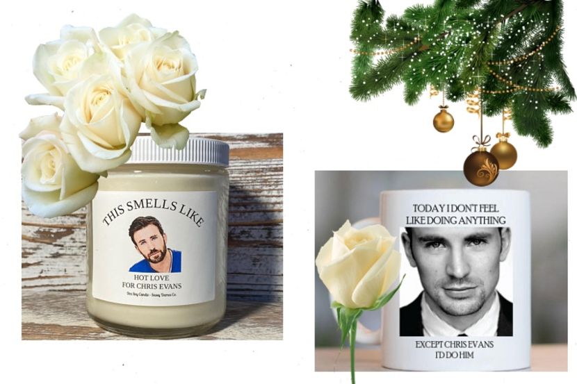 to Candy, from Bella: white roses as a symbol, a scented candle and a mug. - Secret Santa is coming to town