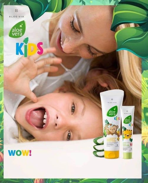 SET BABY PASTA DE DINTI+ GEL DE DUS 5 - Aloe Vera Kids 3in1 Gel de dus - sampon si balsam