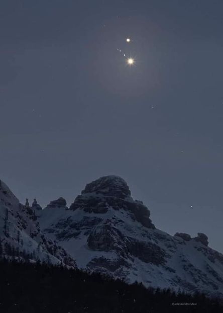 21 dec. 2020 - Solstitiul de iarna - Conjunctia Jupiter-Saturn - Luna - Soarele si norii - 2