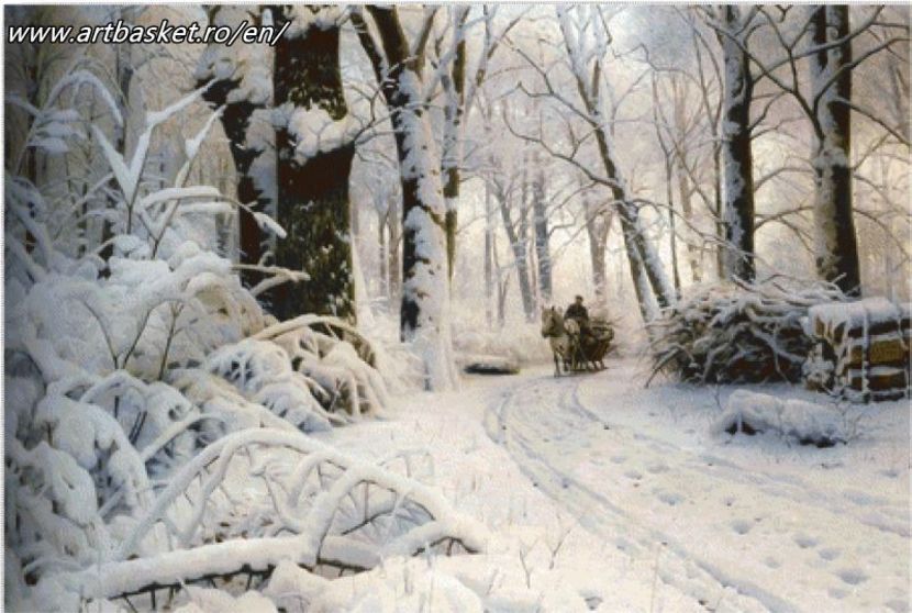 Iarna-Peder Mork-45x30,2 cm-80 anchor - Set goblen -peisaje