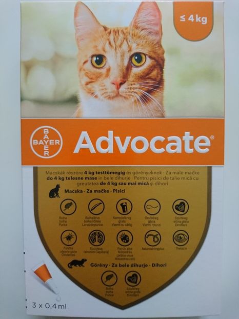 ADVOCATE CAT 0-4 KG X 3 PIPETE 126 RON - ADVOCATE CAT 0-4 KG X 3 PIPETE - 126 RON