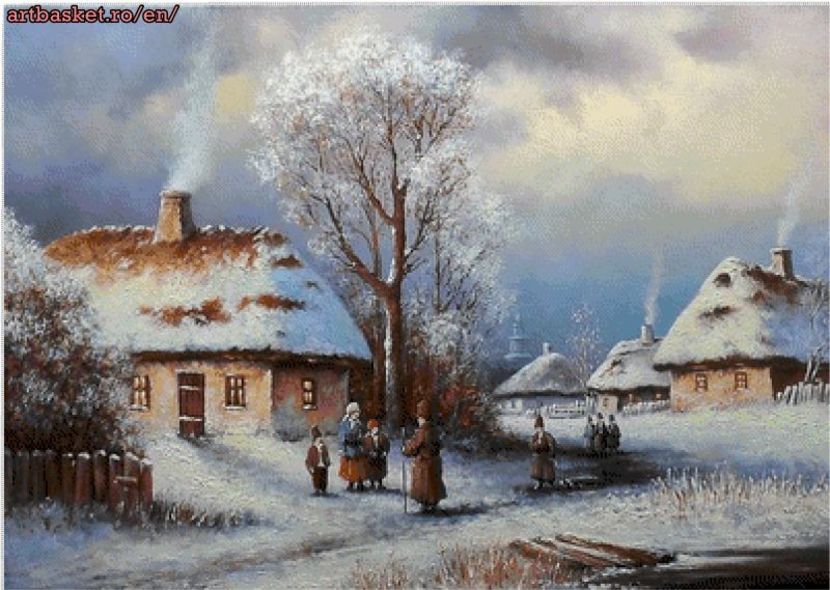 40x28,4 cm-73 anchor - Set goblen -peisaje