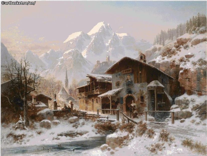 sat iarna-500x376 ct-76 dmc - Set goblen -peisaje