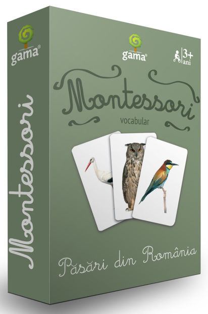 Păsări din România - Cărţi de joc Montessori 2-8 ani