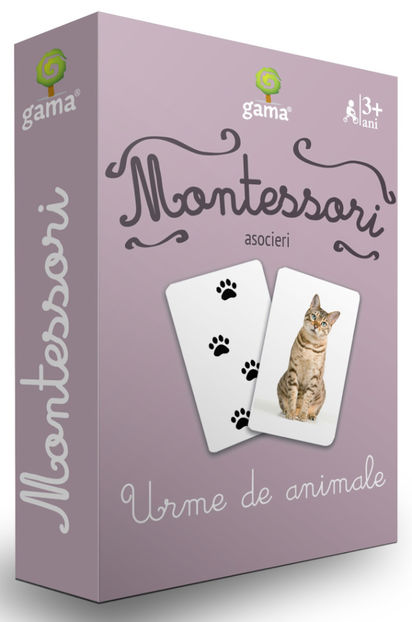 Urme de animale - Cărţi de joc Montessori 2-8 ani