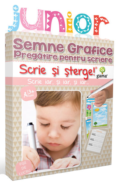 Semne grafice. Pregătire pentru scriere 3-5 ani - Scrie și șterge! Junior 2-5 ani