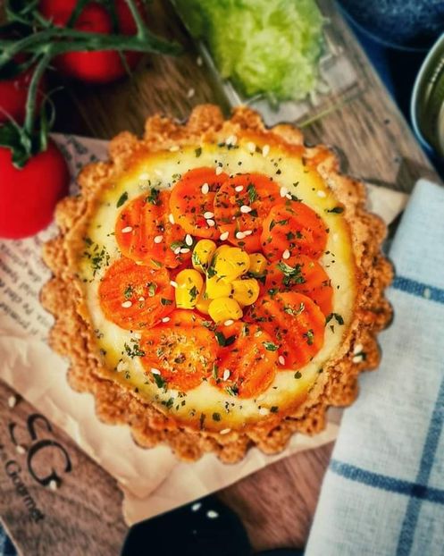  - Quiche cu legume oua de prepelita si mozarela
